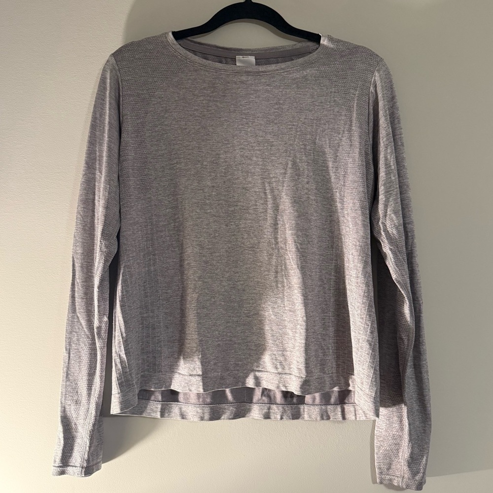 Gray Long Sleeve Top